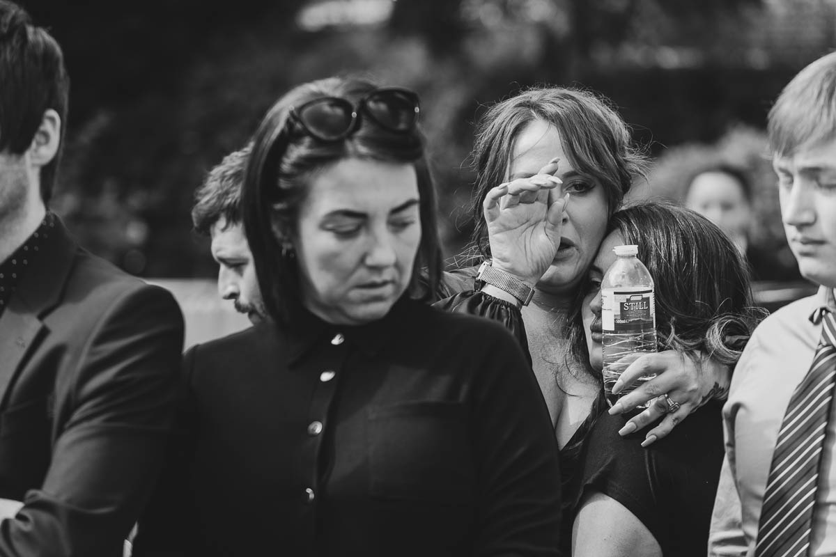 Emotions at funeral