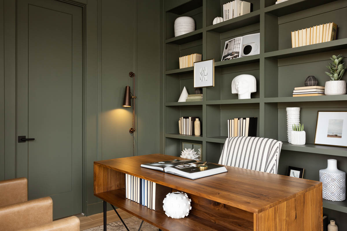 White and wood living room