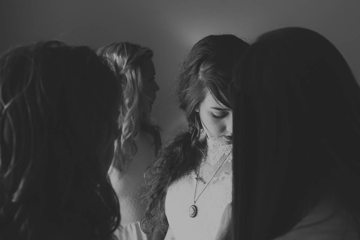 Unposed photograph of Bride and her Bridesmaids